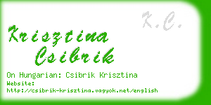 krisztina csibrik business card